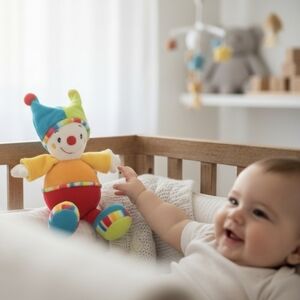 Fehn Germany Colorful Mini Clown Plush Toy